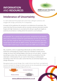 AS Intolerance of Uncertainty